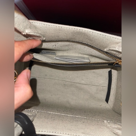 Versace Beige Canvas Tote Bag with Studded Logo Medusa Charm Unisex Shoulder Bag - Picture 14 of 16